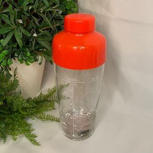 Vintage 1966 Per Alimenti D.M. neon orange cocktail shaker / mixer made in Italy